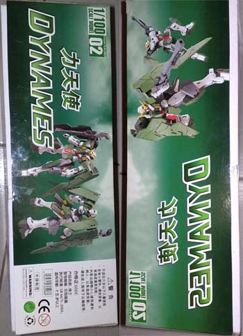 Bootleg 1/100 Bandai GN-002 Gundam Dynames Box shots