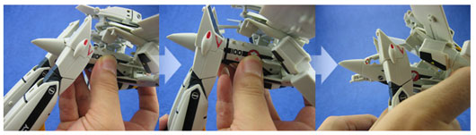 How to Disengage the Hip joint of your 1/60 Yamato VF-1: Take not of the angle