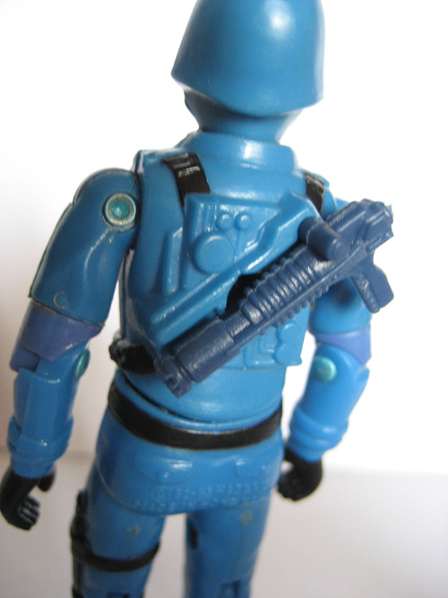 Hasbro Cobra Commander Figure from GI Joe Real American Hero back shot with flare gun attached