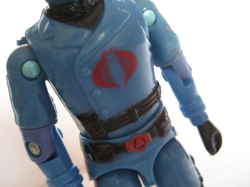 Hasbro Cobra Commander Figure from GI Joe Real American Hero detailed shot of chest