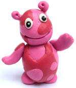 How to make cartoon figures using polymer clay: Uniqua Backyardigans