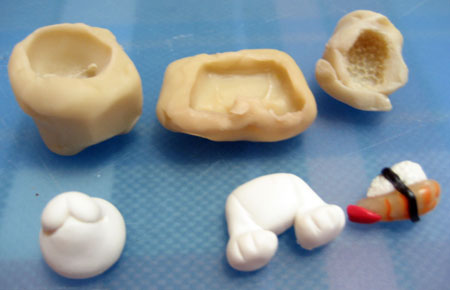 How to make miniature figures using polymer clay mold cartoon figures