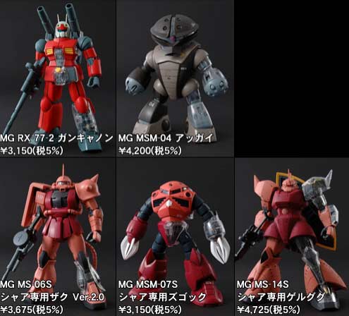 Bandai's Gundam Clear Parts Campaign Universal Century Kits