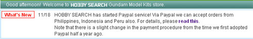 Hobby Search Now Accepting Paypal and removes ban on select countries