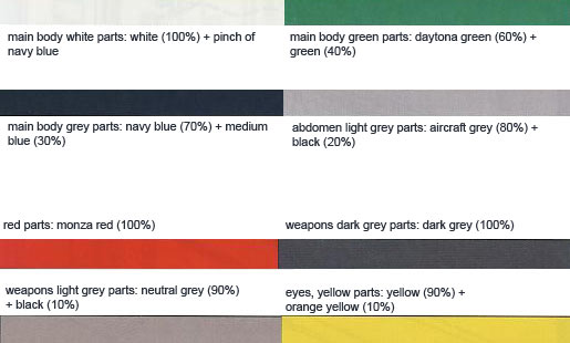 1/100 Gundam Astray Green Frame of Trojan Noiret Color Guide