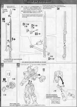 Bandai Master Grade ZGMF-X56S/β Sword Impulse Gundam Construction Manual and Color Guide