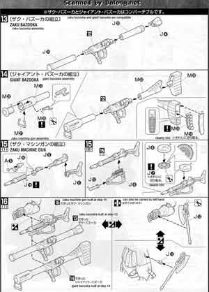 Bandai Master Grade MG MS-06F Zaku II F ver 2.0 English Construction Manual and Color Guide