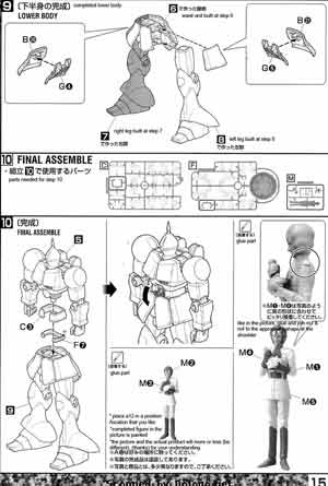 Bandai Master Grade MG YMS-15 Gyan English Construction Manual and Color Guide