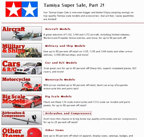 HobbyLink Japan Tamiya Sale part II 2010