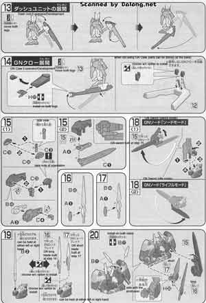 Bandai 1/144 High Grade HG GN-001/hs-A010 Gundam Avalanche Exia English Construction Manual and Color Guide
