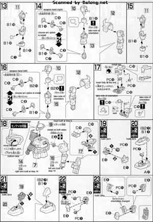 Bandai 1/144 HGUC MS-07B-C Gouf Custom English Color and Manual Guide