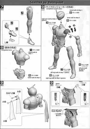 1/8 MG Figurerise Kamen Rider W Cyclone Joker English Translation Color Guide & Manual