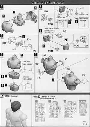 1/8 MG Figurerise Kamen Rider W Luna Trigger English Translation Color Guide & Manual