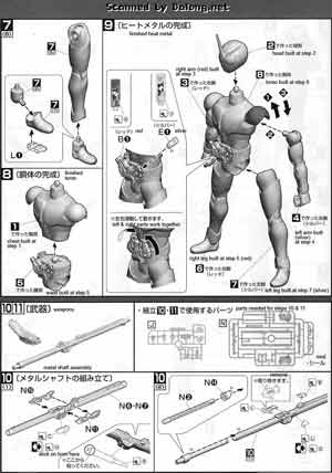 1/8 MG Figurerise Kamen Rider W Heat Metal English Translation Color Guide & Manual