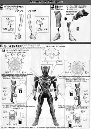 1/8 MG Figurerise Kamen Rider Tatoba Combo Color Guide & Manual