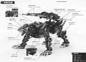 1/72 Zoids Lightning Saix HMM English Translation Color Guide & Manual