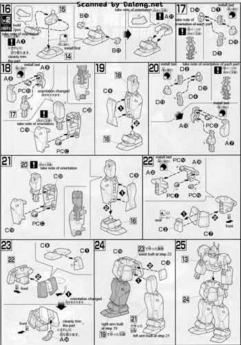HGUC RGC-83 GM Cannon II Color English Translation Guide & Manual