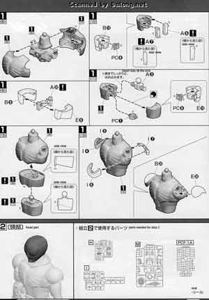 MG Figurerise Kamen Rider Skull English Translation Color Guide & Manual