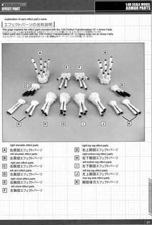 Yamato 1/60 GBP-1S Armor Parts for VF-1 Valkyrie English Translation Manual