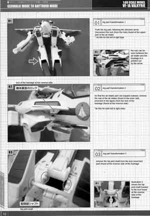 Yamato 1/60 Perfect Transformation VF-1A Valkyrie Maximilian Jenius Version English Translation Manual