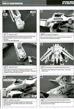 Yamato 1/60 Perfect Transformation VF-1A Valkyrie Maximilian Jenius Version English Translation Manual