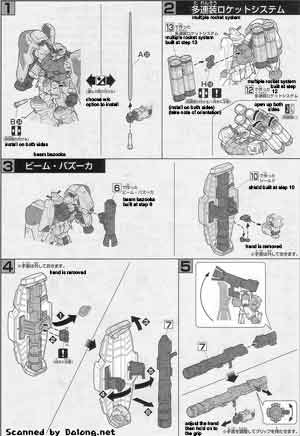 1/144 High Grade HG RX-78GP02A Gundam GP02A (Type-MLRS) English Color Guide and Manual