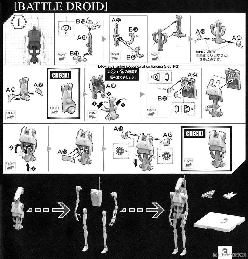 New BANDAI Star Wars Battle Droid & Stap 1/12 Scale Building Kit JAPAN  OFFICIAL