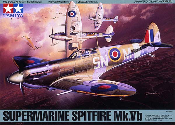 Tamiya 1/48 Supermarine Spitfire Mk.Vb English Color Guide & Paint