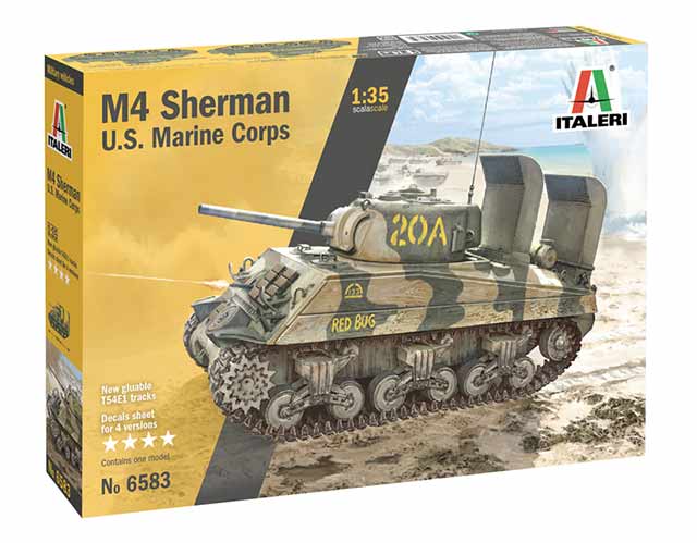 Italeri 1/35 M4 SHERMAN U.S. MARINE CORPS (6583) Colour Guide & Paint Conversion Chart