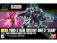 Bandai HG 1/144 RX-79BD-3 Blue Destiny Unit 3 EXAM English Color Guide  Paint Conversion Chart