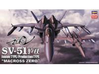 Hasegawa 1/72 SV-51ÃŽÂ³/ÃŽÂ± IVANOV TYPE/PRODUCTION TYPE 'MACROSS ZERO' (65775) English Color Guide  Paint Conversion Chart