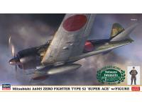 Hasegawa 1/48 Mitsubishi A6M5 ZERO FIGHTER TYPE 52 'SUPER ACE' w/ FIGURE (07497) English Color Guide  Paint Conversion Chart