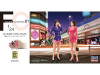 Hasegawa 1/24 80's BUBBLY GIRLS FIGURE FIGURE COLLECTION 01(FC01) English Color Guide  Paint Conversion Chart