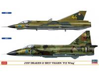 Hasegawa 1/72 J35F DRAKEN  SH37 VIGGEN 'F13 Wing' (02281) English Color Guide  Paint Conversion Chart