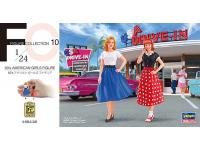 Hasegawa 1/24 50's AMERICAN GIRLS FIGURE (FC10) English Color Guide  Paint Conversion Chart
