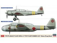 Hasegawa 1/72 TYPE 99 ASSAULT PLANE (SONIA)  TYPE 99 LIGHT BOMBER (LILY) 'Hokota Flying School' (02211) English Color Guide  Paint Conversion Chart