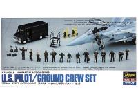 Hasegawa 1/72 U.S. PILOT/GROUND CREW SET (X72-7) English Color Guide  Paint Conversion Chart