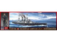 Hasegawa 1/700 IJN BATTLESHIP MIKASA 'Duty and Service remembered for 120 years' w/FIGURE (30065) English Color Guide & Paint Conversion Chart - i0