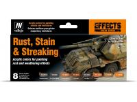 Vallejo Rust, Stain and Streaking Set Paint Set 70.183