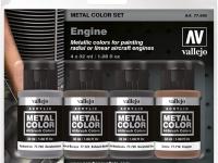 Vallejo Acrylicos Metal Color Engine Paint Set, black, 0.5 Liters 77.604