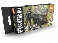 AK Acrylics 3Gen Figure Set AK11632 Modern Woodland and Flecktarn CAMOUFLAGES 3G (6x17ml)