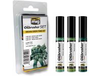 AMMO MIG-7509 Mechas Green Tones Oilbrushers Set, Multicolour