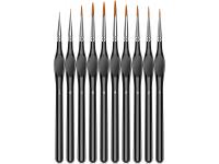 10Pcs Micro Paint Brushes Set with Triangular Handles - For Acrylic, Watercolor, Crafts, Models