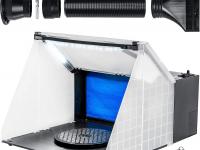Master Airbrush Portable Airbrush Spray Booth Station with LED Lights, 25W Fan, Turntable 
