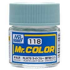 Mr. Hobby - GSI Creos (formerly GUNZE Sangyo) Mr. Color RLM78 Light Blue (C118) scale model paint