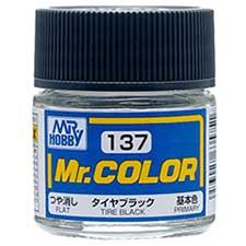 Mr. Hobby - GSI Creos (formerly GUNZE Sangyo) Mr. Color Tire Black (C137) scale model paint