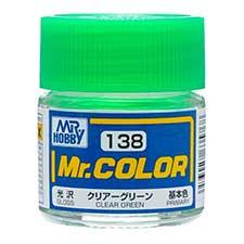 Mr. Hobby - GSI Creos (formerly GUNZE Sangyo) Mr. Color Clear Green (C138) scale model paint