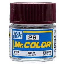 Mr. Hobby - GSI Creos (formerly GUNZE Sangyo) Mr. Color Hull Red (C29) scale model paint