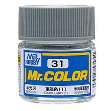 Mr. Hobby - GSI Creos (formerly GUNZE Sangyo) Mr. Color Dark Gray(1) (C31) scale model paint