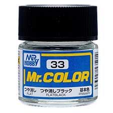 Mr. Hobby - GSI Creos (formerly GUNZE Sangyo) Mr. Color Flat Black (C33) scale model paint